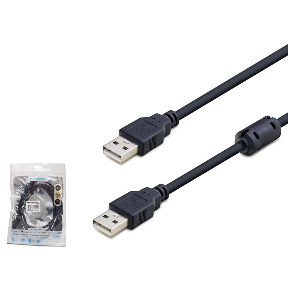 HADRON HD4346B USB (M) TO USB (M) KABLO SİYAH 3M