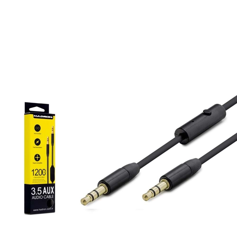 Hadron Hdx1047S 3.5Mm To 3.5Mm Kablo 2Line Gold Mikrofonlu 1.1M Siyah