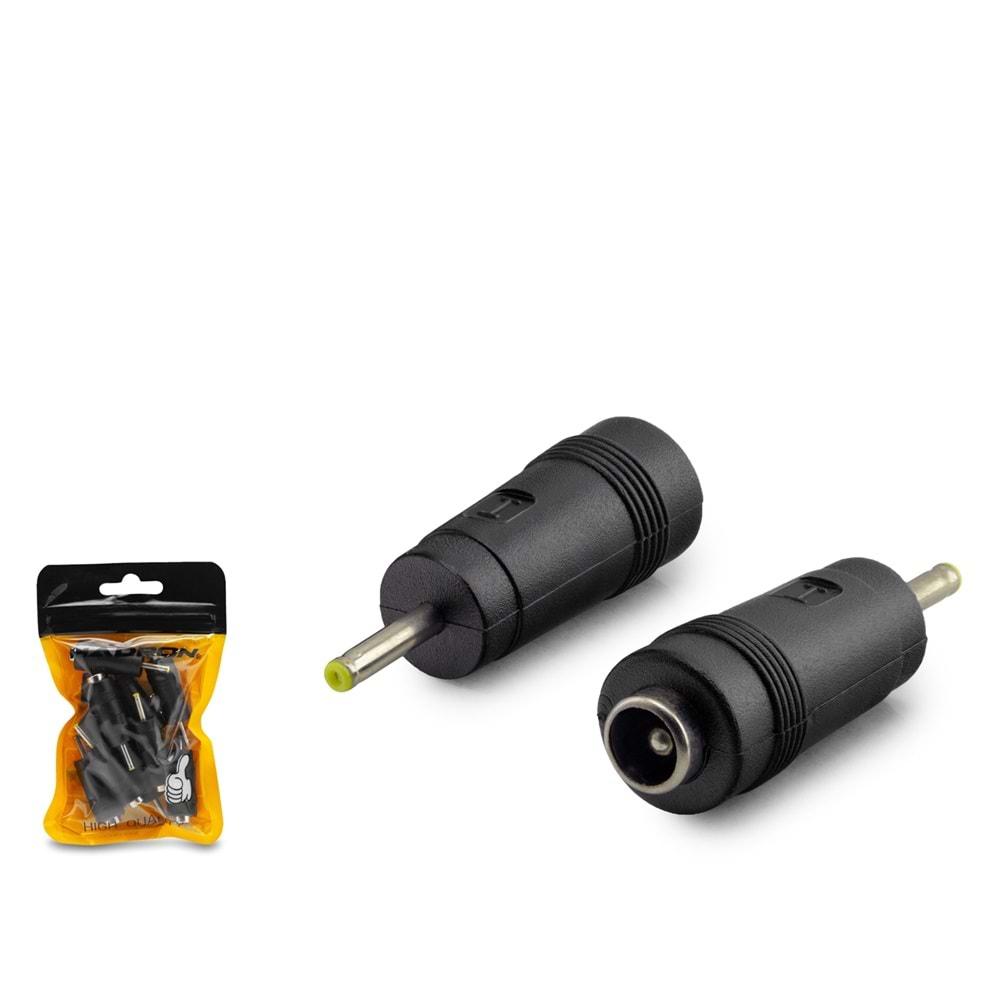 Hadron Hdx1338 Power Jak Çevirici 5.5*2.5 To 2.3*0.7 F 10Lu Paket Siyah