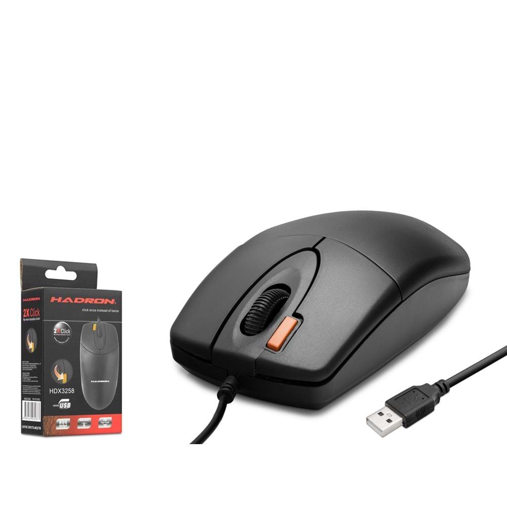 HADRON HDX3258 MOUSE KABLOLU USB ÇİFT CLICK 800 DPI 1.4M