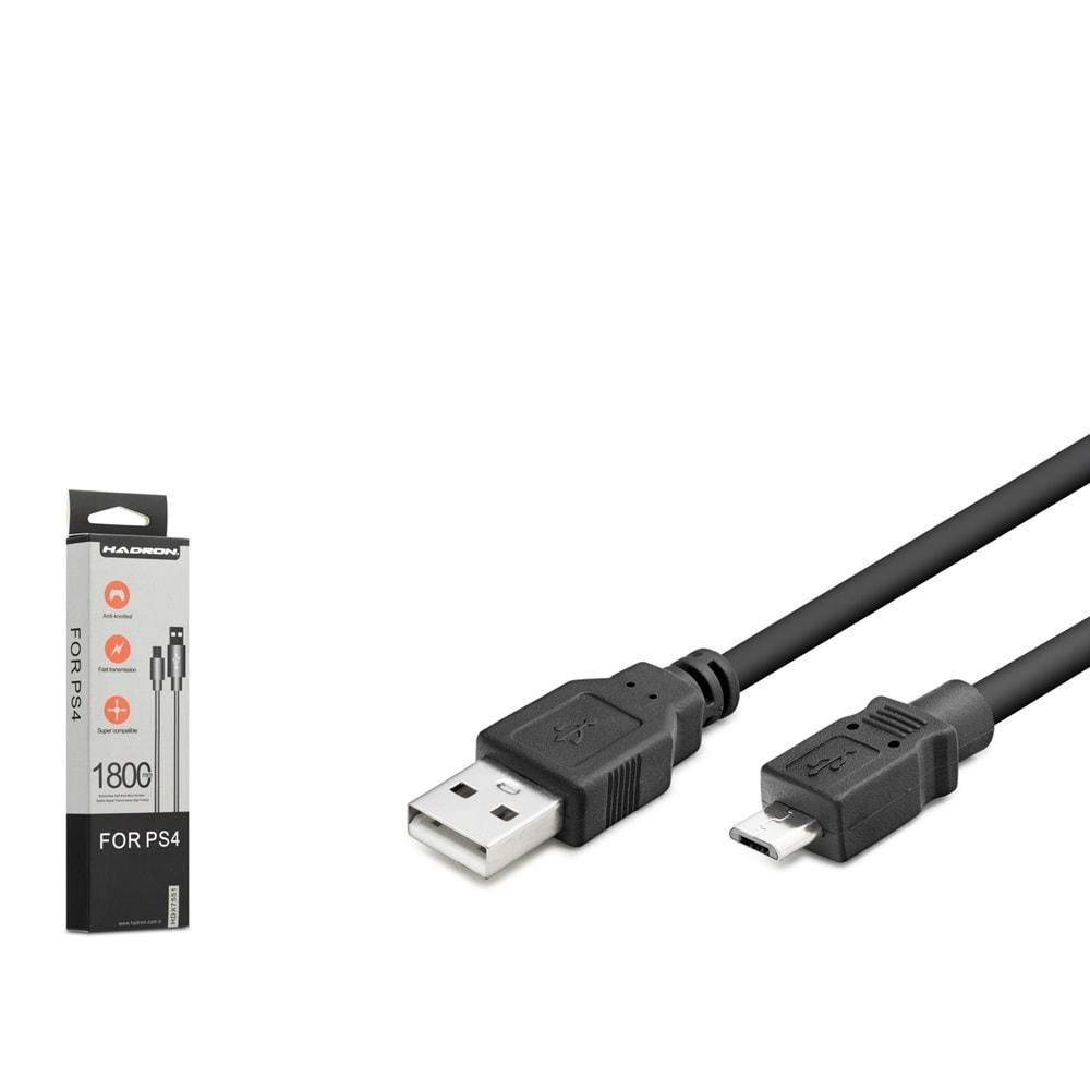 HADRON HDX7551K KABLO USB MICRO PS4 ŞARJ KABLOSU 1.8MT KUTULU