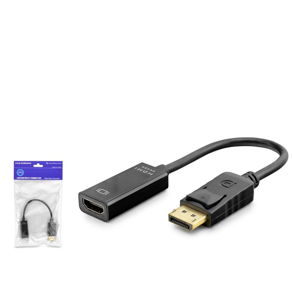 HADRON HDX7823 DISPLAY (M) TO HDMI (M) ADAPTÖR 4K 30HZ SİYAH