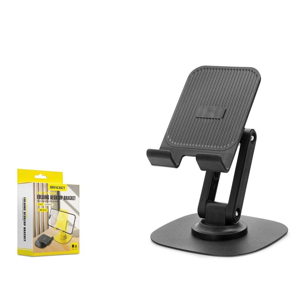 HADRON HDX8024 360° Döner Ayarlanabilir Masaüstü Telefon Standı Plastik - Siyah