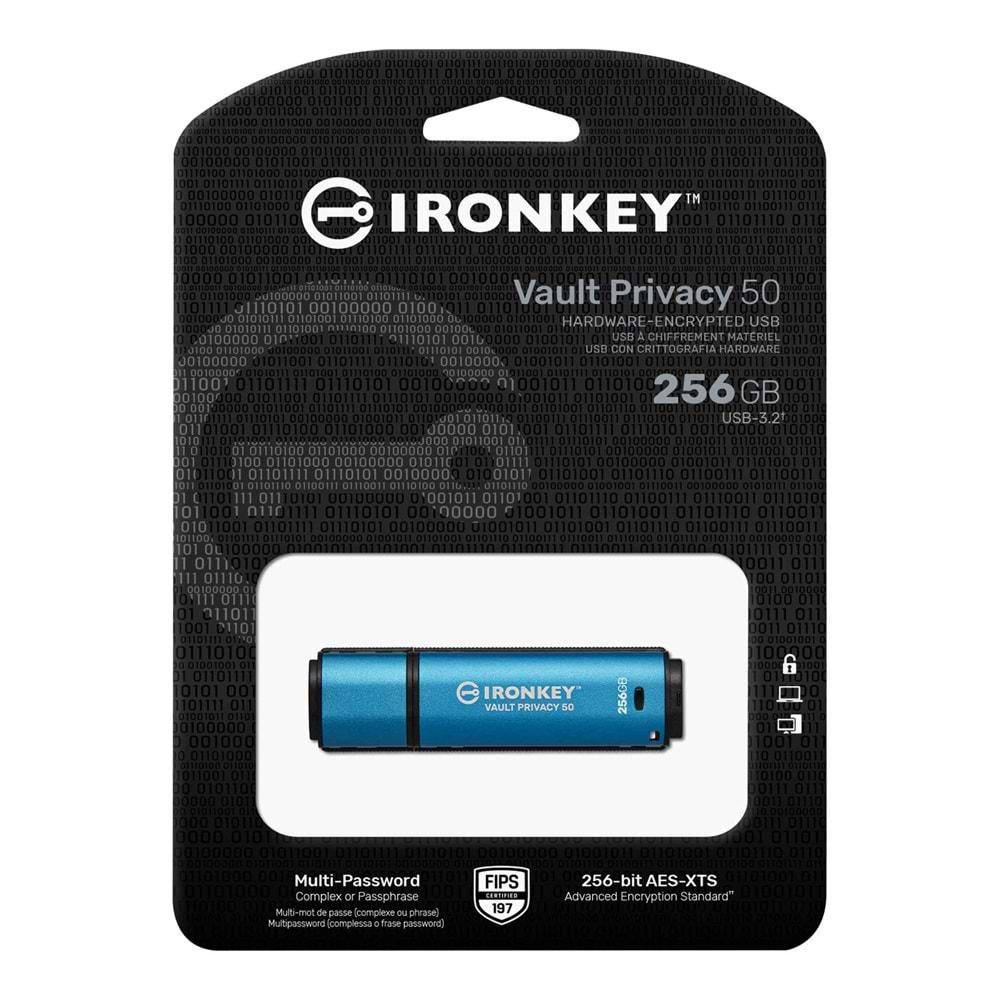 Kingston Ironkey Ikvp50C-256Gb Flash Bellek Vault Privacy 50C