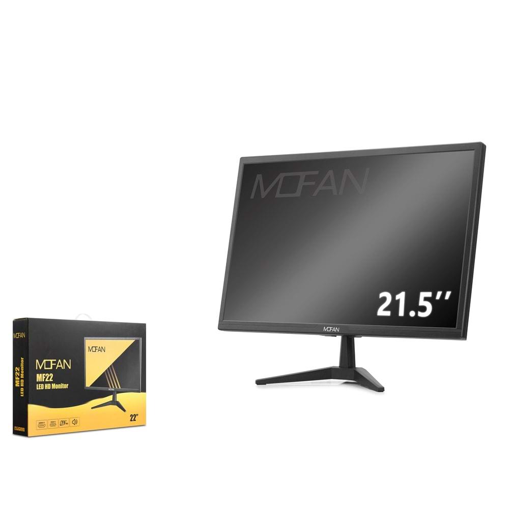 Mofan Mf22 21.5 Led Full Hd Monitör Hoparlör Hdmi + Vga 75Hz 1920x1080 Siyah