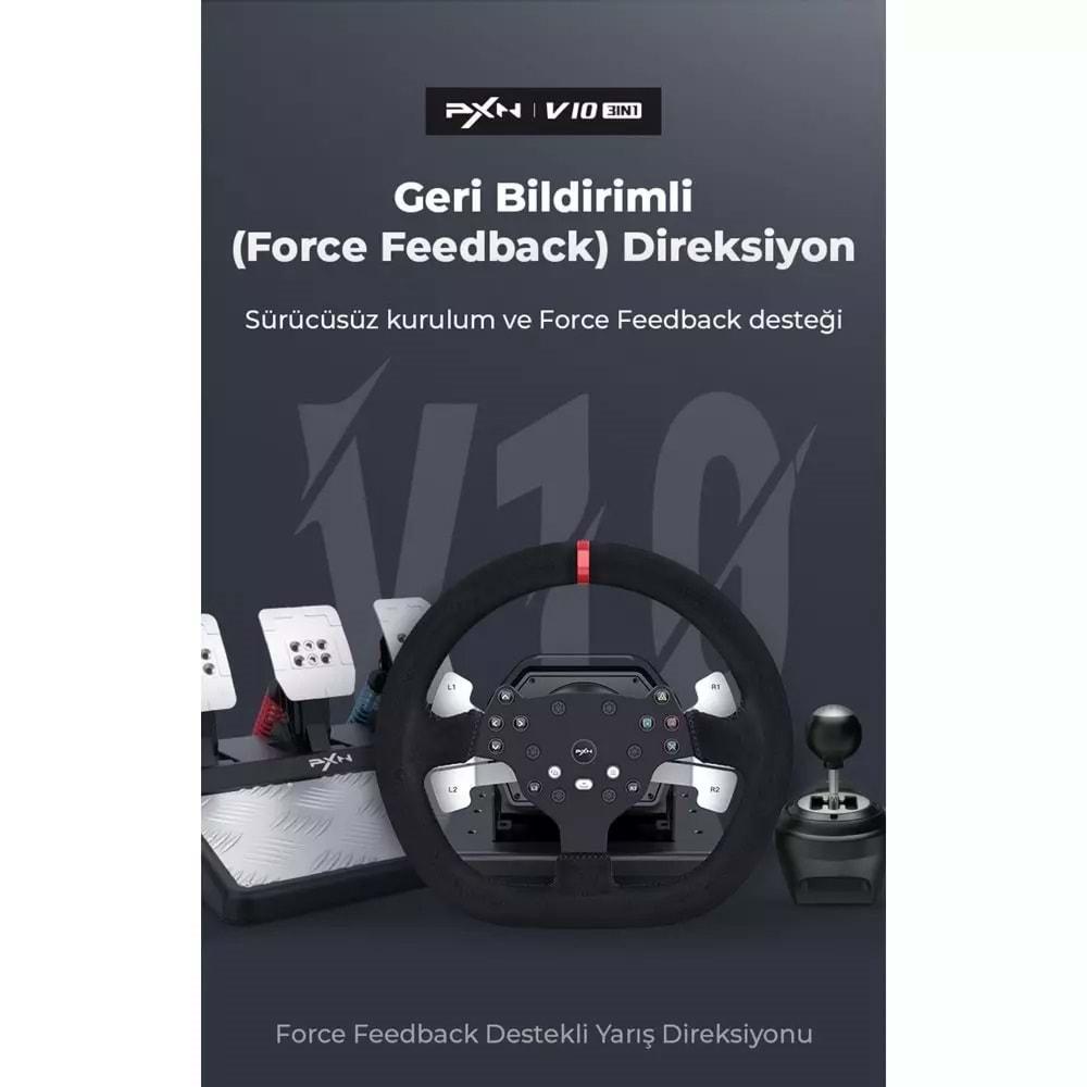 Nodar Nd705 Pxn V10 Oyun Direksiyon Seti 6+1 Vites Ps4/Ps3/Pc/Xbox One/Xbox Series X|S Switch