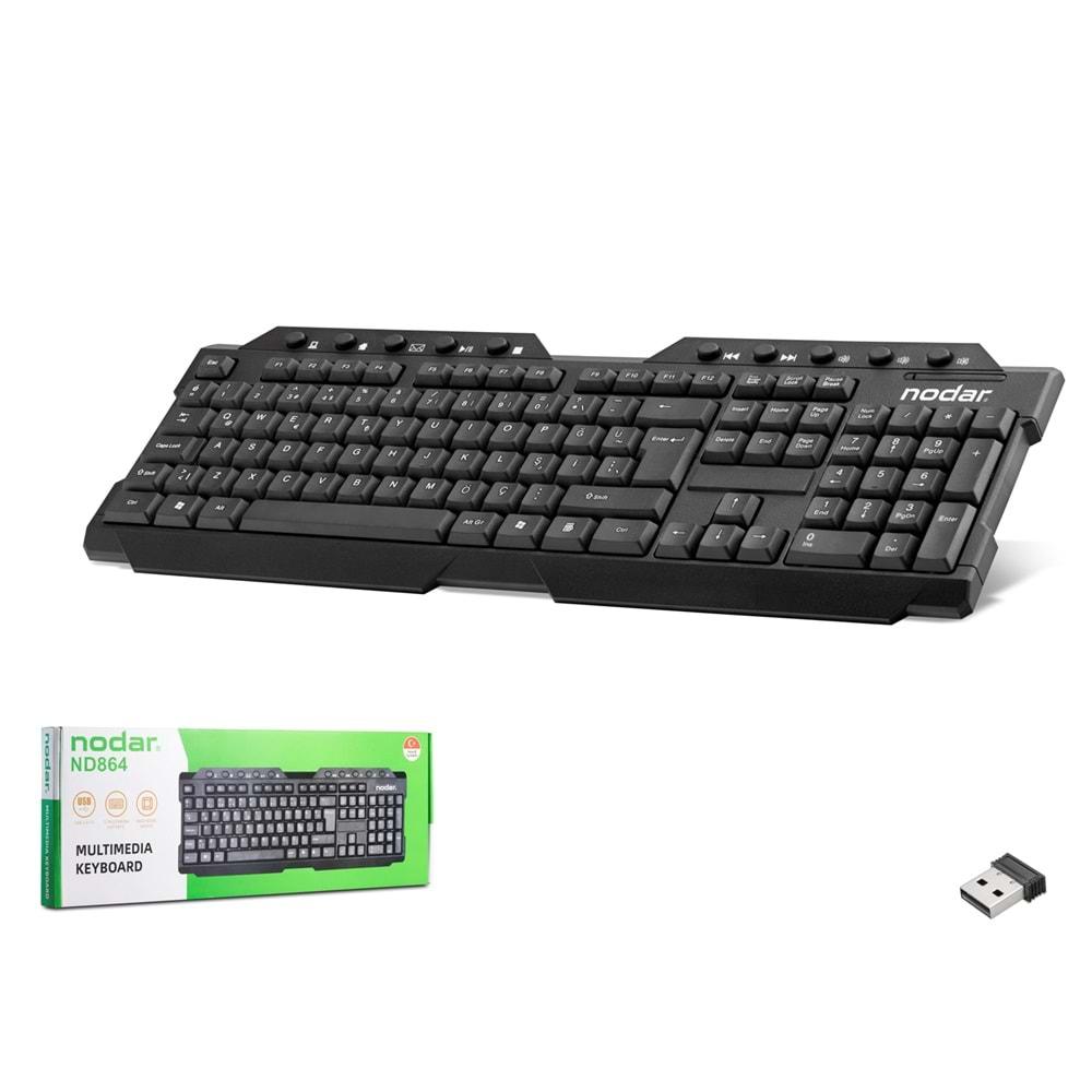 NODAR ND864 WIRELESS MULTIMEDIA KLAVYE Q SİYAH