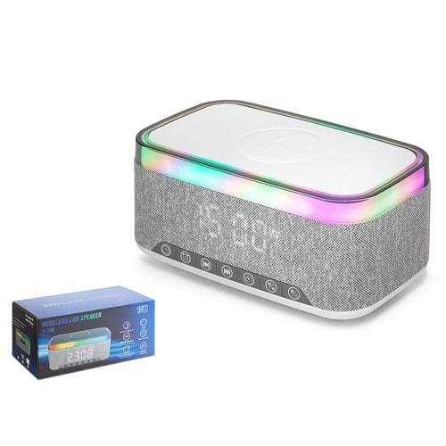 HADRON A911 Mini Bluetooth Hoparlör FM RGB - Beyaz