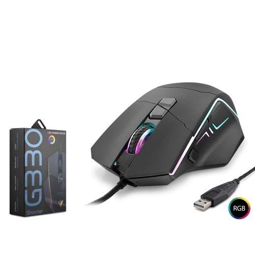 HADRON SHOOTER G330 OYUNCU MOUSE KABLOLU 6400 DPI RGB 1.5M