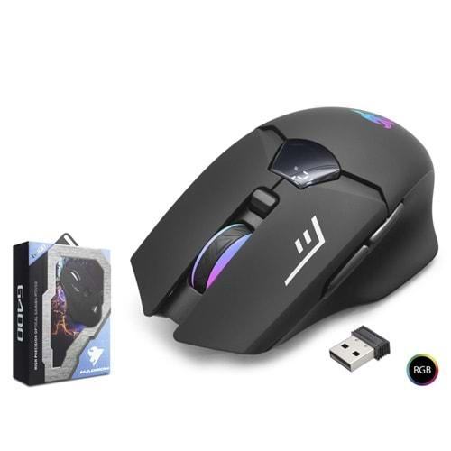 HADRON G400 Kablosuz Gaming Mouse Dual Mod 1600 DPI Sessiz RGB - Siyah
