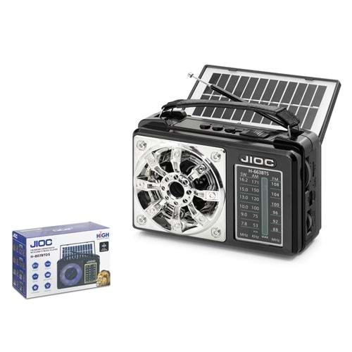 JIOC H663BTS Bluetooth Nostaljik FM Radyo TWS USB TF AUX Solar Şarjlı Taşınabilir Kamp Hoparlör