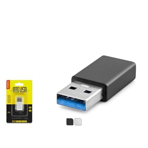 HADRON HDX1029 USB3.0 (M) TO USB-C (F) ADAPTÖR OTG SİYAH-GÜMÜŞ