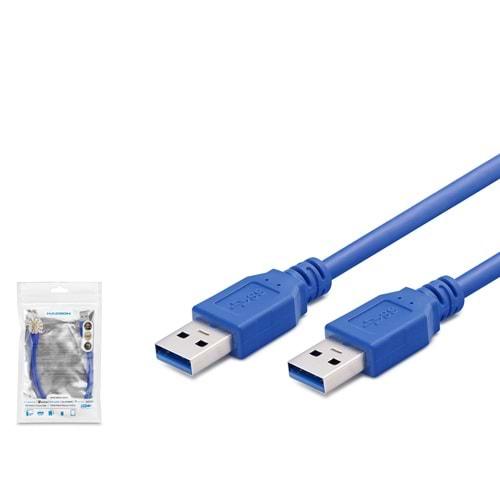 HADRON HDX7504 USB3.0 (M) TO USB3.0 (M) KABLO 30CM MAVİ