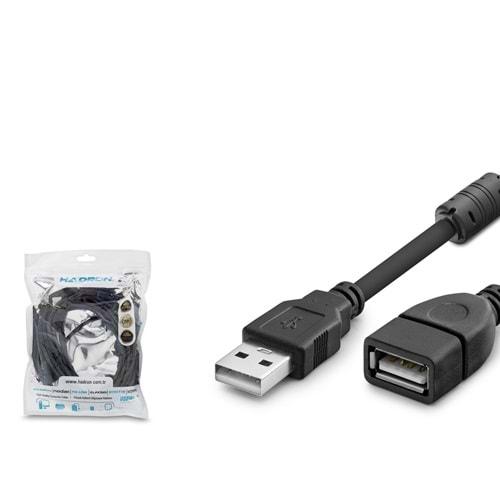 HADRON HDX7521 USB (M) TO USB (F) UZATMA KABLO 5M SİYAH