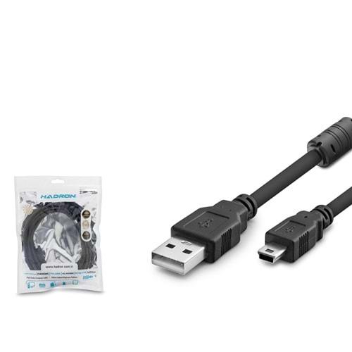 HADRON HDX7523 KABLO USB TO MİNİ USB 3M SİYAH
