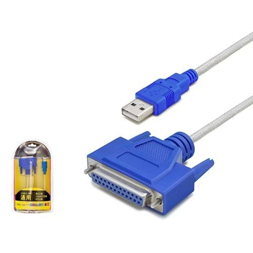 HADRON HDX7531 USB PARALEL LPT PRINTER KABLO 1.3M MAVİ-SILVER