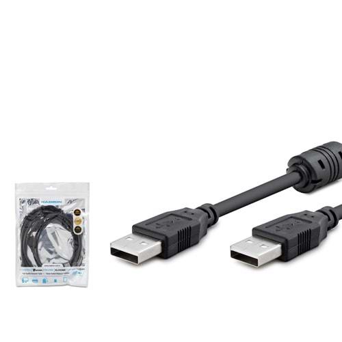 HADRON HN4346B USB (M) TO USB (M) KABLO 3M SİYAH