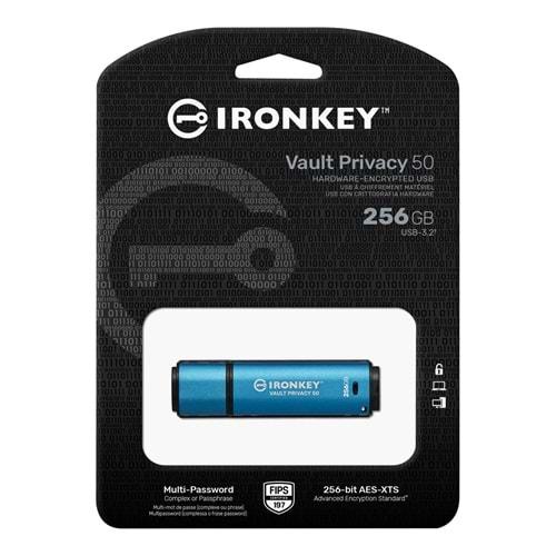 Kingston Ironkey Ikvp50C-256Gb Flash Bellek Vault Privacy 50C