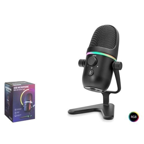 HADRON ME5 Profesyonel Çift Modlu Gaming RGB Mikrofon 192 kHz / 24 Bit Type-C - Siyah
